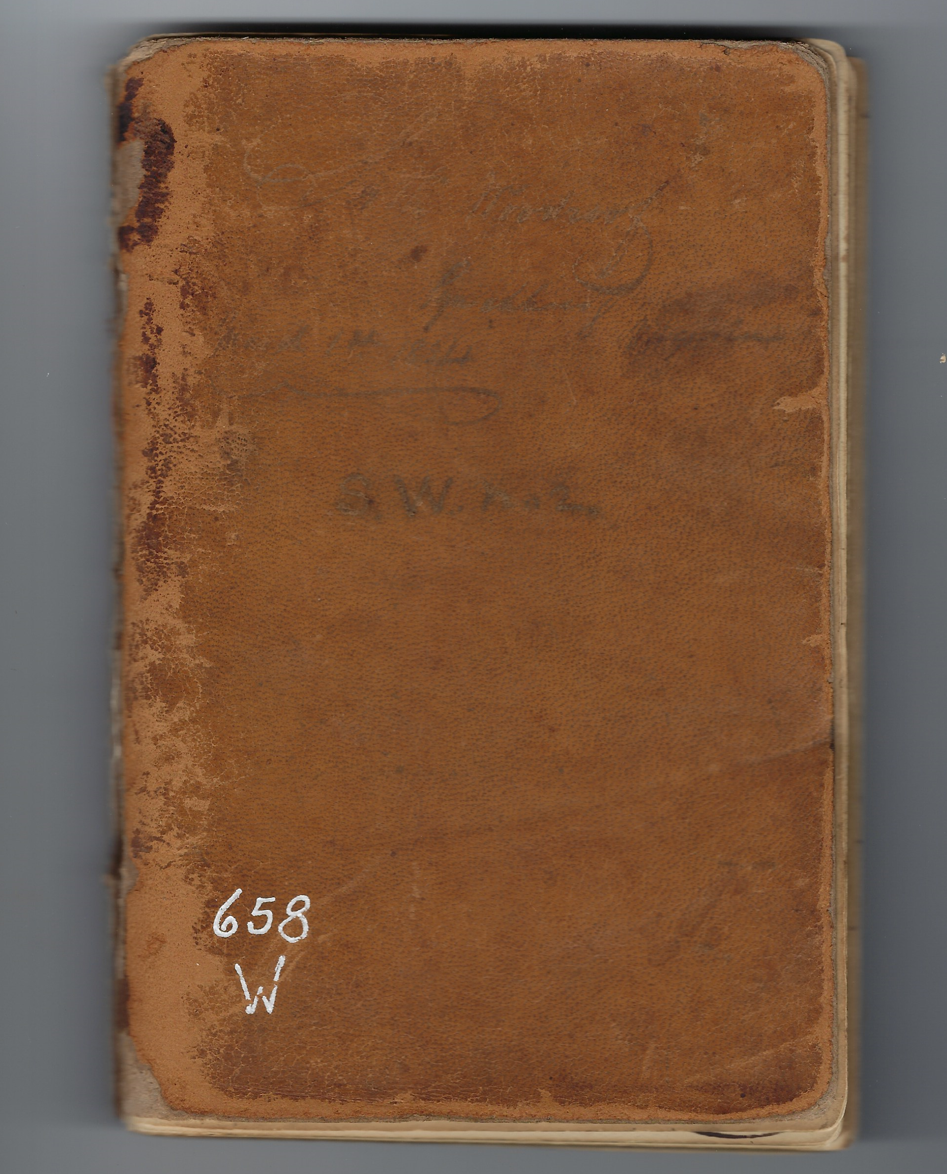 Cover, Manuscript 1047, Seth Woodroof Account, Jones Memorial Library, https://digitaljones.omeka.net/items/show/347.